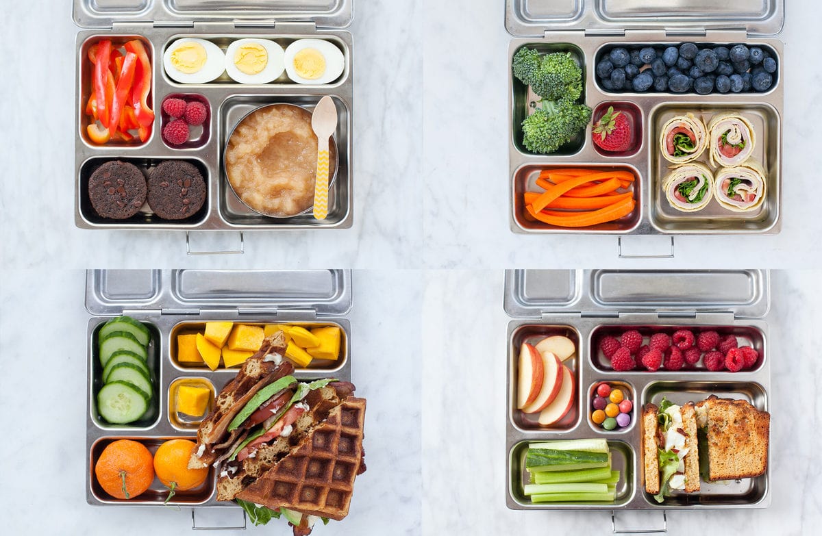 A colorful and nutritious bento box filled with healthy lunch options, such as fresh fruits, vegetables, whole grains, and lean protein, promoting balanced and delicious meals for kids and adults alike.