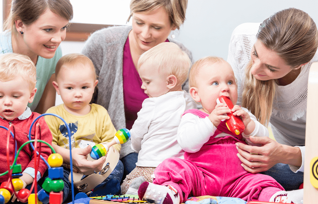 Children playing together, healthy childhood development